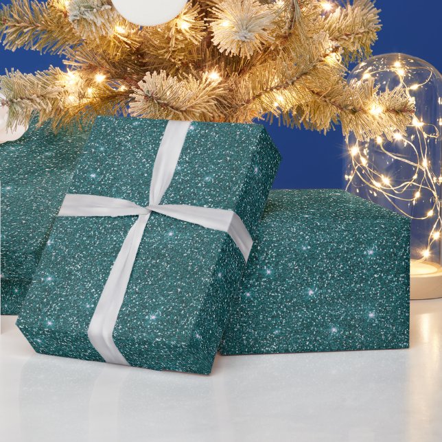 Abstrakt Grönt Gnistra Glitter jul Presentpapper (Helgdagar)
