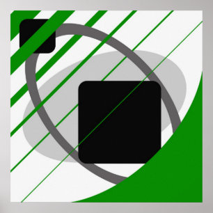 Abstrakt Grönt Grått off-White Black AP002 Poster