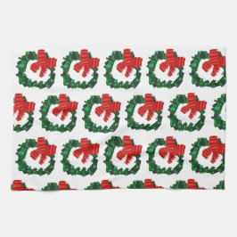 Abstrakt grönt Kökshandduk för julfransar