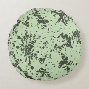 Abstrakt Grönt Marble med Stänk of Paint Throw Rund Kudde