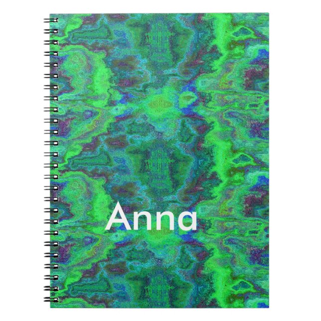 Abstrakt grönt marmor anteckningsbok (Framsidan)