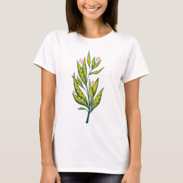 Abstrakt Grönt Plant Decorative Botanical Vår T Shirt