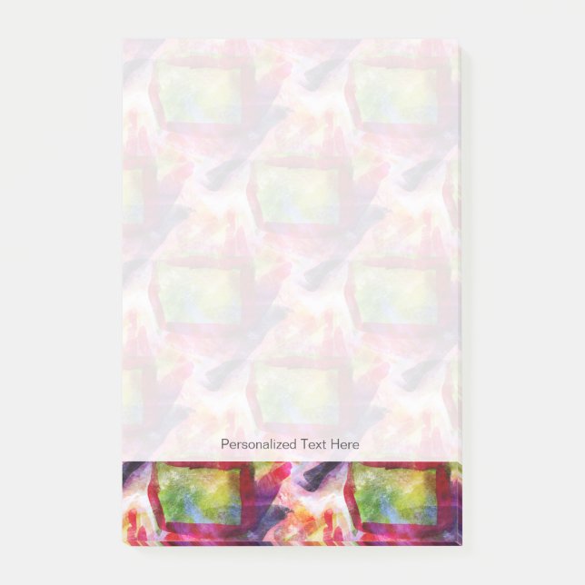 Abstrakt grönt, röd tapet post-it block (Framsida)