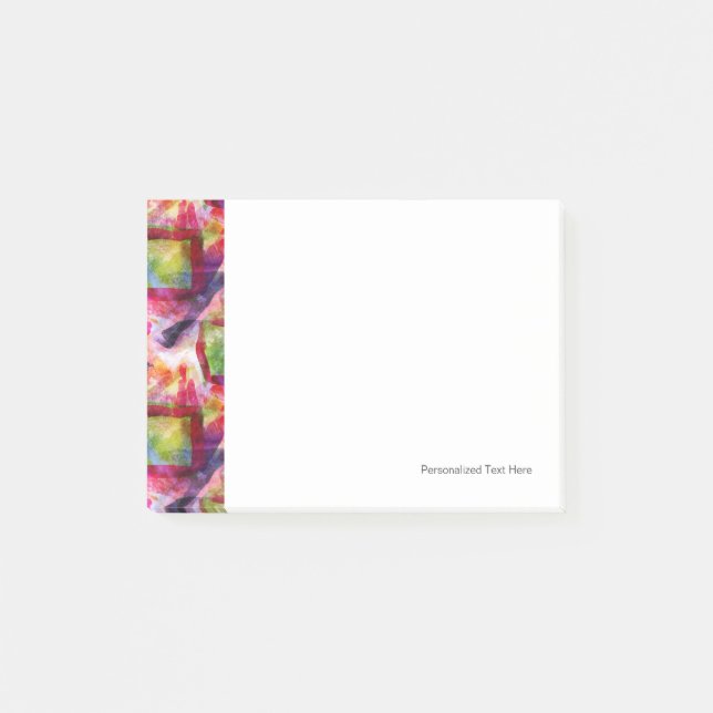 Abstrakt grönt, röd tapet post-it block (Framsida)