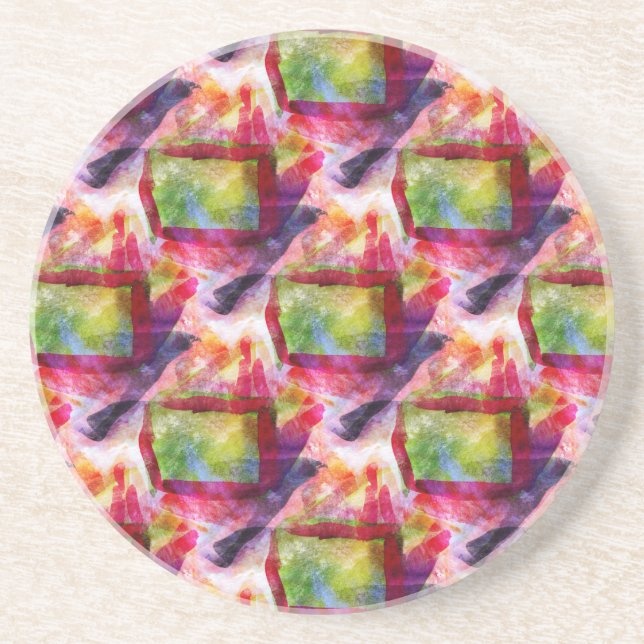 Abstrakt grönt, röd tapet underlägg sandsten (Framsidan)