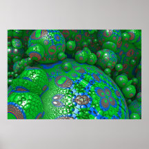 Abstrakt Grönt Spheres Bollar Artwork Wall Poster