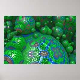 Abstrakt Grönt Spheres Bollar Artwork Wall Poster