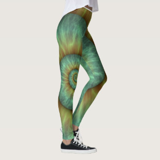 abstrakt grönt spiral-design leggings