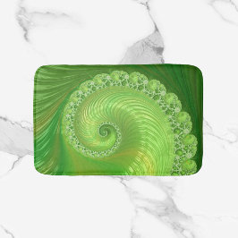 Abstrakt Grönt Spiral Fractal Badrumsmatta