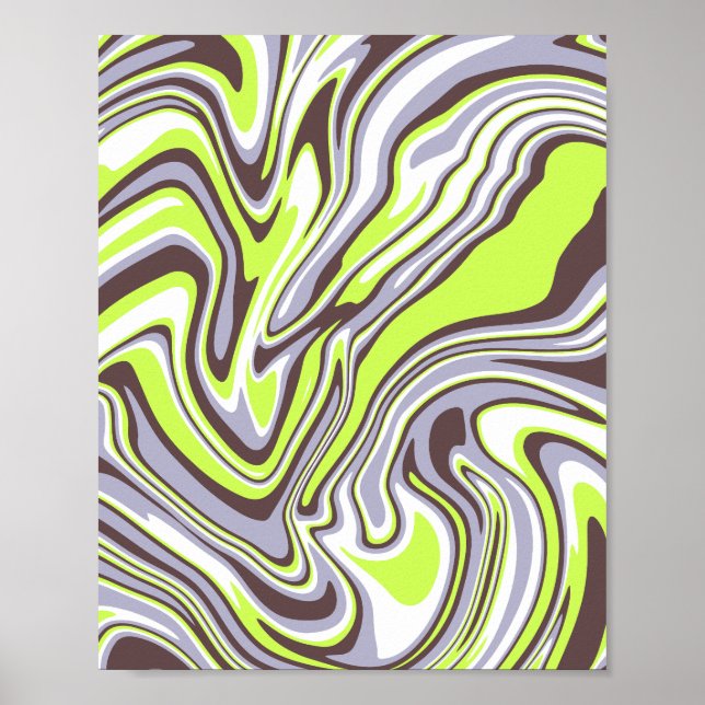 Abstrakt Grönt Swirl Mönster Poster (Framsidan)