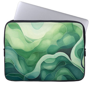 Abstrakt Grönt Toned Digital Print Protective Laptop Fodral