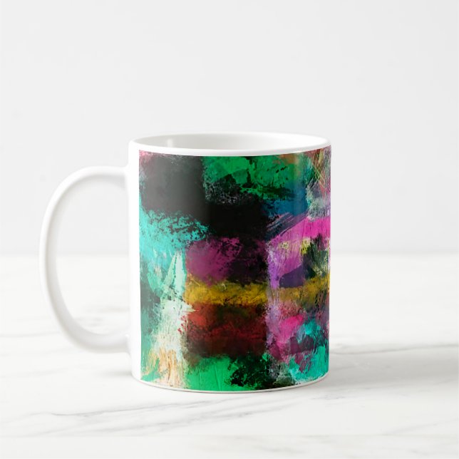 abstrakt grunge bakgrund från färg kaotisk oskärpa kaffemugg (Vänster)