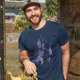 Abstrakt Grunge Blue Grizzly Bear Tass Klo T Shirt