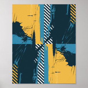 Abstrakt Grunge Geometric Artwork Poster