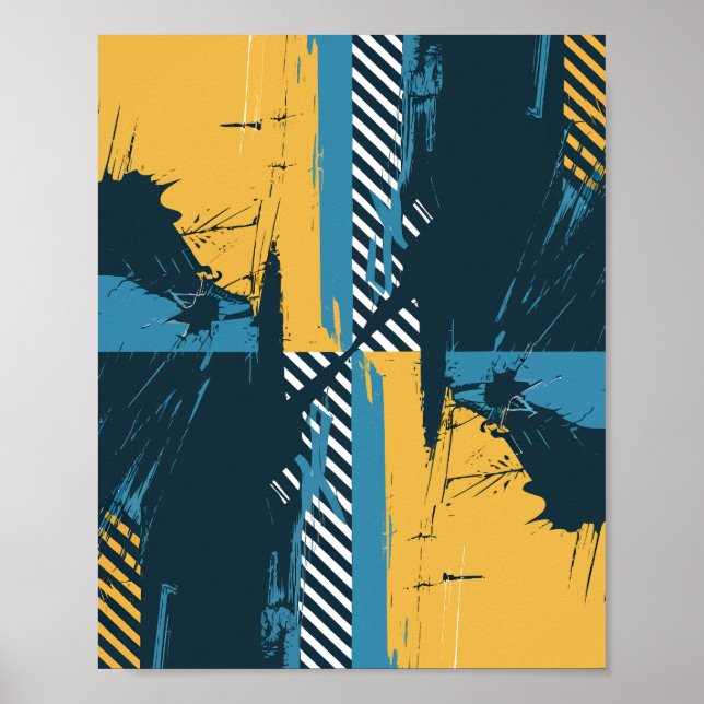 Abstrakt Grunge Geometric Artwork Poster (Framsidan)