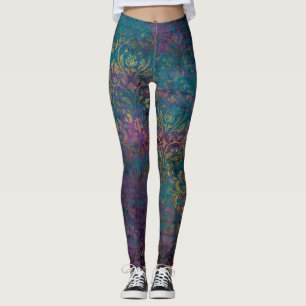 Abstrakt grunge guld struktur leggings