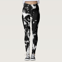 Abstrakt Grunge Marble - Black and White Collectio Leggings