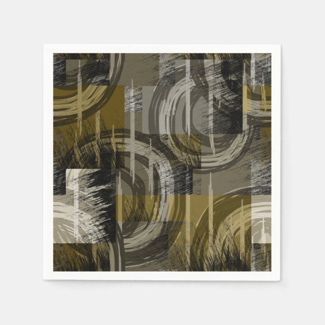 Abstrakt grunge, monokrom brun pappersservett (Framsidan)