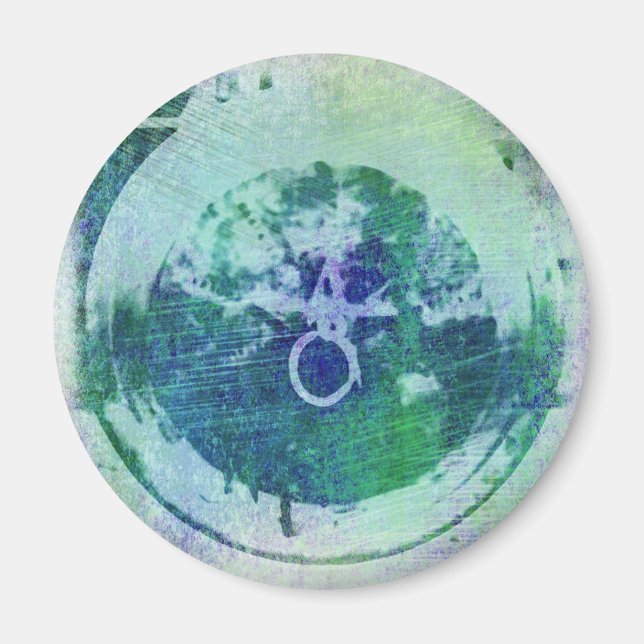 Abstrakt Grunge Ring n Star Magnet (Framsidan)