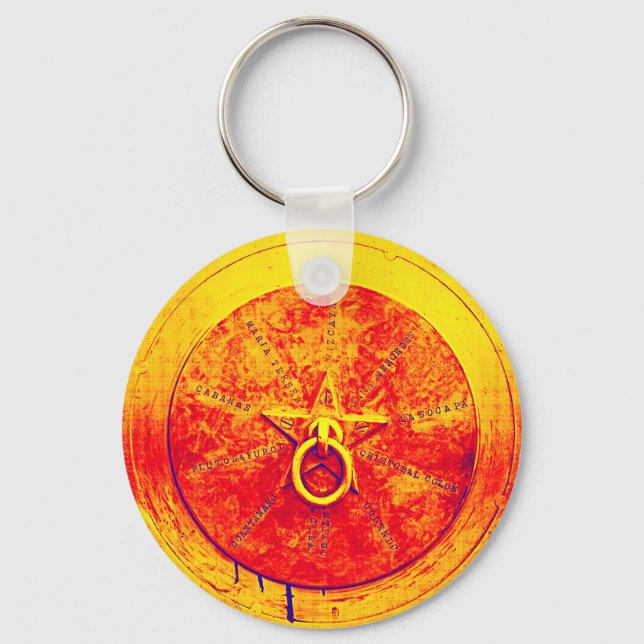 Abstrakt Grunge Ring n Star-Nyckelring Nyckelring (Framsida)