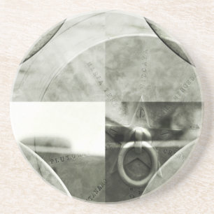 Abstrakt Grunge Ring n Star Sandstone Underlägg