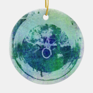 Abstrakt Grunge Ring n Stjärna Ornament