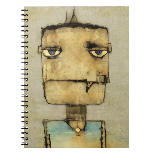 Abstrakt Grunge Robot Ansikte bärbar dator Anteckningsbok (Framsidan)