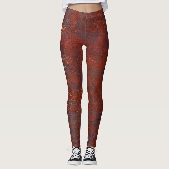 Abstrakt grunge rosty struktur: realistisk stucco leggings (Framsida)