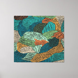 Abstrakt Grunge: Sömlös Mönster design. Canvastryck