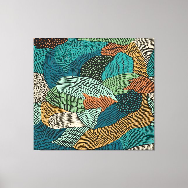 Abstrakt Grunge: Sömlös Mönster design. Canvastryck (Framsida)