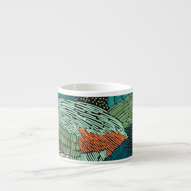 Abstrakt Grunge: Sömlös Mönster design. Espressomugg (Framsidan)