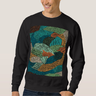 Abstrakt Grunge: Sömlös Mönster design. Lång Ärmad Tröja
