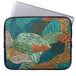Abstrakt Grunge: Sömlös Mönster design. Laptop Fodral