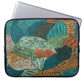 Abstrakt Grunge: Sömlös Mönster design. Laptop Fodral