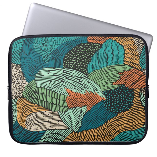 Abstrakt Grunge: Sömlös Mönster design. Laptop Fodral (Framsidan)