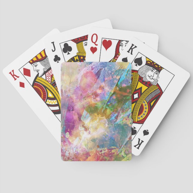 Abstrakt grunge struktur med vattenfärgsfärg 3 spel kort (Baksidan)