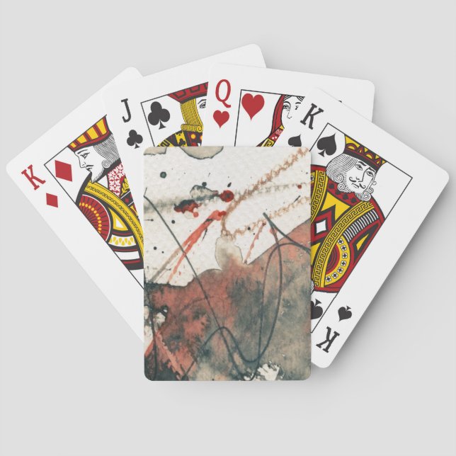 Abstrakt grungebakgrund, bläckstruktur. 5 spel kort (Baksidan)