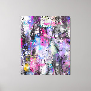 Abstrakt Grungy Colorful Paint Canvastryck