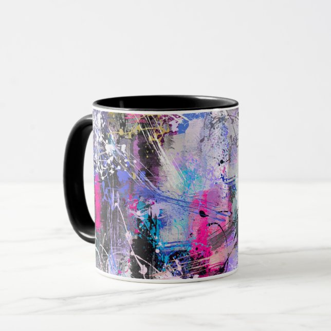 Abstrakt Grungy Colorful Paint Mugg (Framsida vänster)