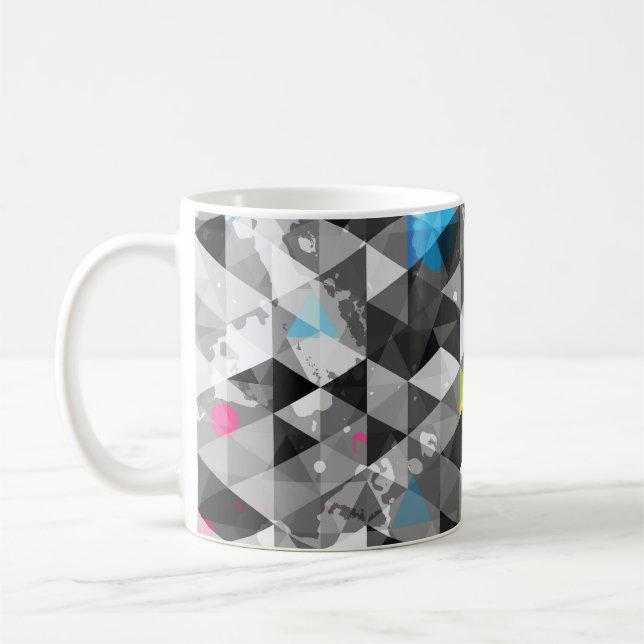 Abstrakt, grymma trianglar: sömlös mönster. kaffemugg (Vänster)