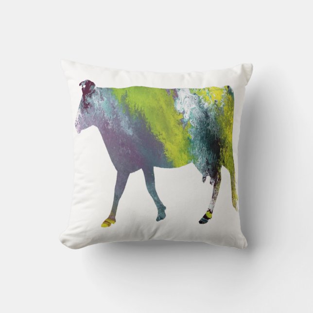 Abstrakt Guernsey kosilhouette Kudde (Framsida)