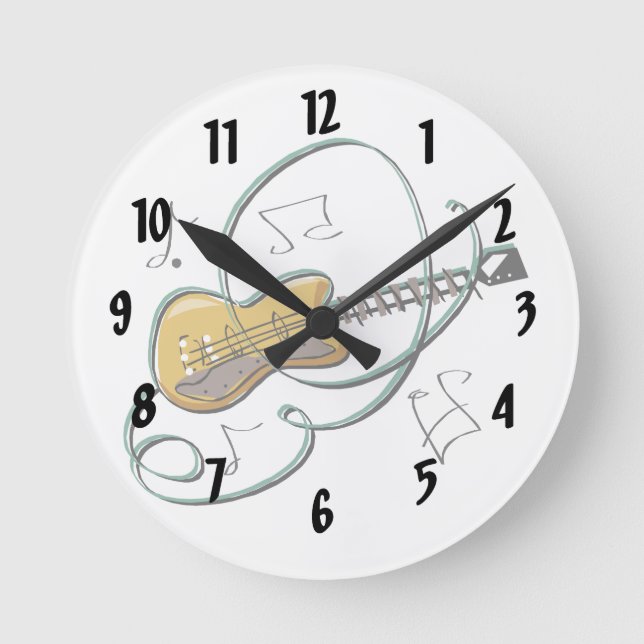 abstrakt guitar notes musik.png rund klocka (Framsida)