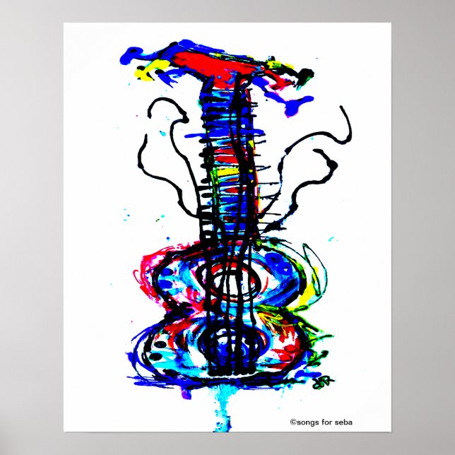Abstrakt Guitar Poster (Framsidan)