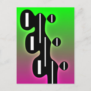 Abstrakt Guitar Vykort