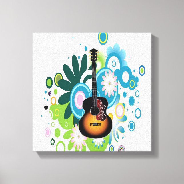Abstrakt Guitar Wrapped Canvas (Framsida)