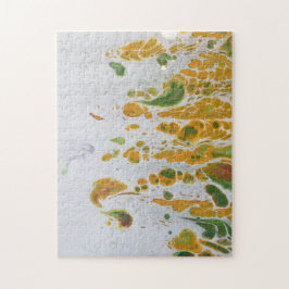 Abstrakt gul, koppar och grön pussel