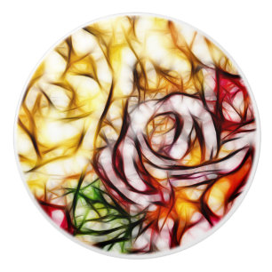 Abstrakt Gul Ljus Ros Konstnärlig Blommig Glöd Knopp