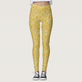 Abstrakt gul pastell impressionistisk mönster leggings