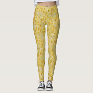 Abstrakt gul pastell impressionistisk mönster leggings