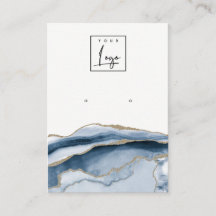 Abstrakt Guld Adage Navy Stud Earring Logotyp Visn